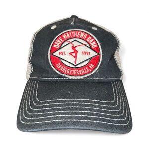 Vintage Dave Matthews Band Hat Mesh Trucker Cap Sportige Snapback Black 1990's